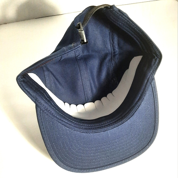 NEW San Diego Padres SD Logo 5 Panel Camper Strapback Hat NAVY - Picture 4 of 5